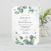 Eucalyptus Botanische Blos Bruidsfeest Kaart (Staand voorkant)
