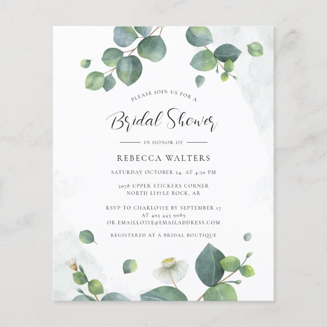 Eucalyptus Botanische Bridal Shower (Voorkant)