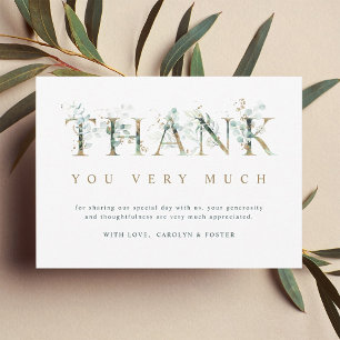 Eucalyptus botanische brief goud bedankkaart