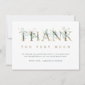 Eucalyptus botanische brief goud bedankkaart (Voorkant)