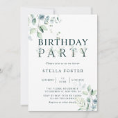 Eucalyptus Botanische Brief Verjaardagsfeest Kaart (Voorkant)