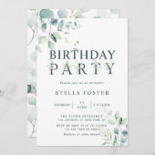 Eucalyptus Botanische Brief Verjaardagsfeest Kaart (Voorkant / Achterkant)