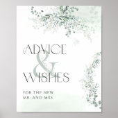 Eucalyptus Botanische Bruids Advies & Wens Poster (Voorkant)