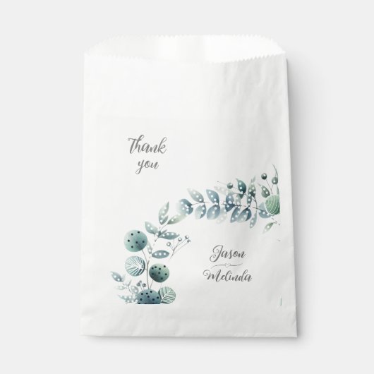 Eucalyptus Botanische Bruiloft Bedankzakje (Voorkant)