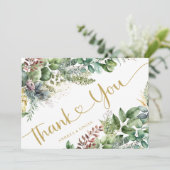 Eucalyptus Botanische Bruiloft Dank u Kaarten (Staand voorkant)