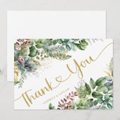 Eucalyptus Botanische Bruiloft Dank u Kaarten (Voorkant / Achterkant)