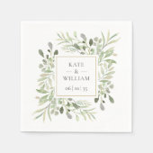Eucalyptus Botanische bruiloft groen bladeren Servet (Voorkant)