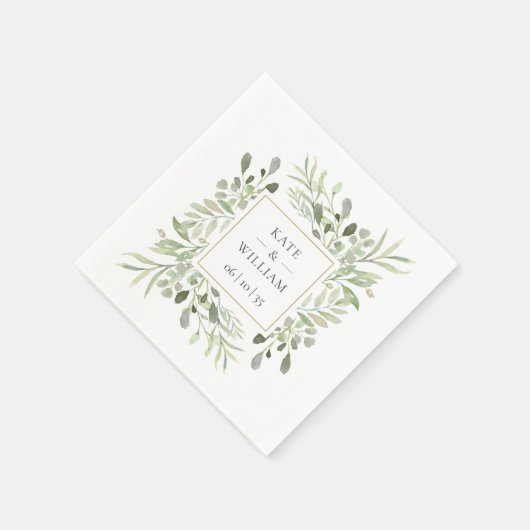 Eucalyptus Botanische bruiloft groen bladeren Servet (Hoek)