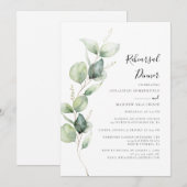 Eucalyptus Botanische bruiloft repetitie diner Kaart (Voorkant / Achterkant)