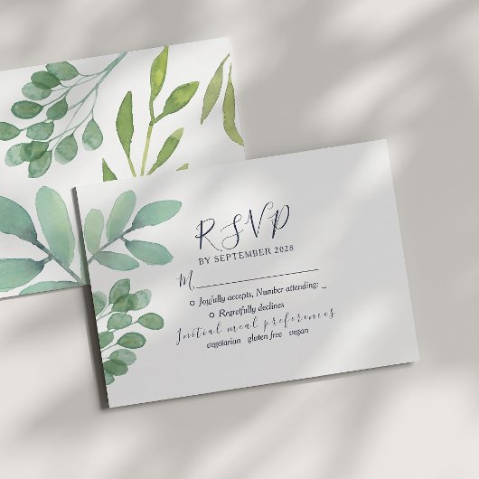 Eucalyptus Botanische Bruiloft RSVP Kaartje