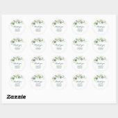 Eucalyptus Botanische Bruiloftsborrel Bedankt Ronde Sticker (Vel)
