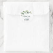 Eucalyptus Botanische Bruiloftsborrel Bedankt Ronde Sticker (Tas)