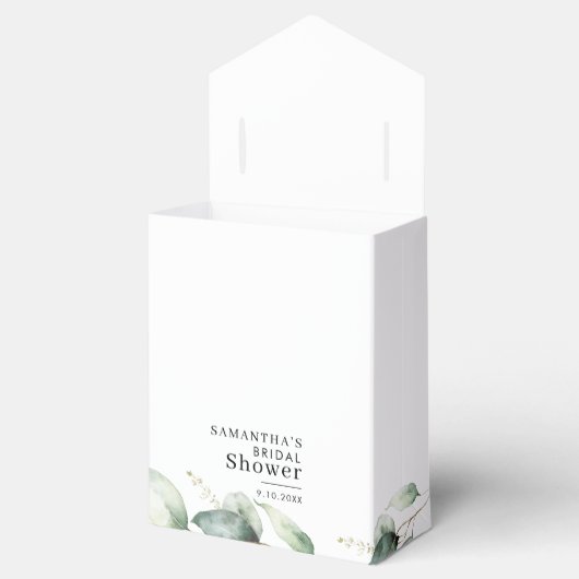 Eucalyptus Botanische Bruiloftsshower Bedankdoosjes (Geopend)