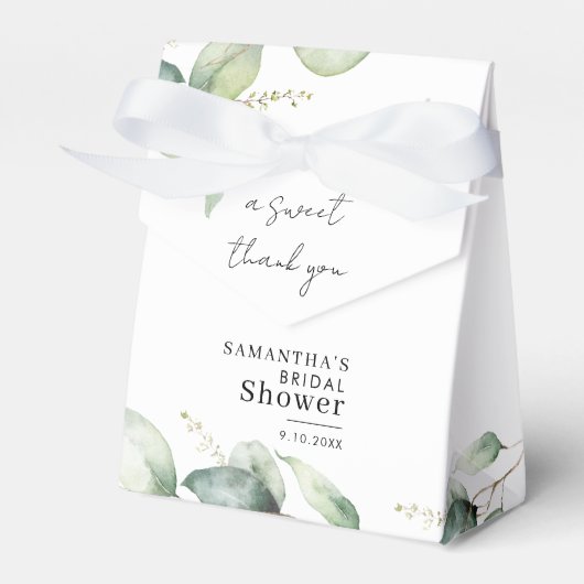 Eucalyptus Botanische Bruiloftsshower Bedankdoosjes (Voorkant Zijde)