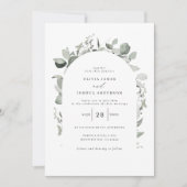 Eucalyptus botanische elegante foto simpele bruilo kaart (Voorkant)