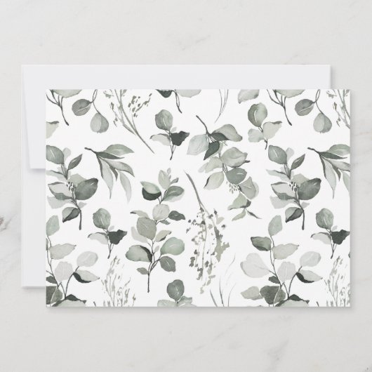 Eucalyptus botanische elegante foto simpele bruilo save the date (Achterkant)