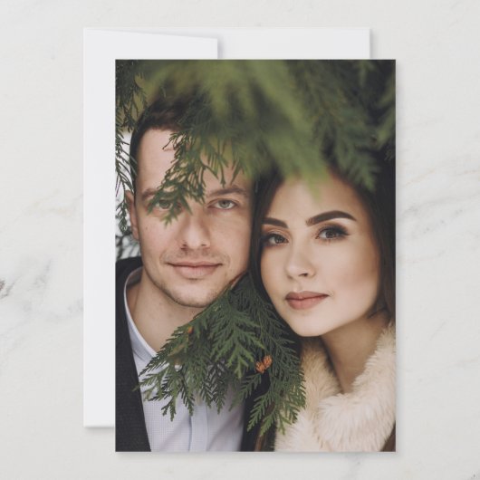 Eucalyptus botanische elegante foto simpele bruilo save the date (Achterkant)