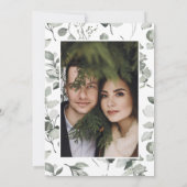 Eucalyptus botanische elegante foto simpele bruilo save the date (Achterkant)