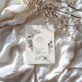 Eucalyptus botanische elegante moderne eenvoudige save the date
