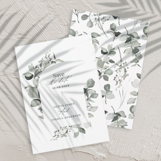 Eucalyptus botanische elegante moderne eenvoudige  save the date