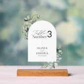 Eucalyptus botanische elegante tafel nummer bruilo acryl bord (Neutraal)