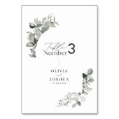 Eucalyptus botanische elegante tafel nummer bruilo kaart (Voorkant)