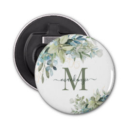  Eucalyptus Botanische Florenz Monogram Button Flesopener