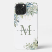  Eucalyptus Botanische Florenz Monogram iPhone Hoesje (Achterkant)