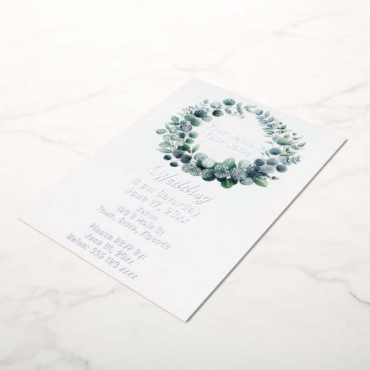 Eucalyptus Botanische Folie Uitnodiging (Gedraaid)