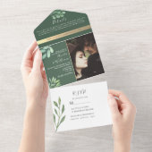 Eucalyptus Botanische Fotobruiloft All In One Uitnodiging (Afscheurbaar)