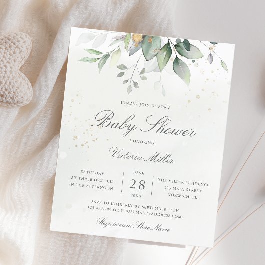Eucalyptus Botanische Gold Baby shower