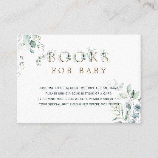 Eucalyptus Botanische Gold Letter Book Request  Informatiekaartje (Voorkant)