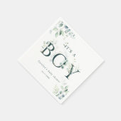 Eucalyptus Botanische Green Letter Boy Baby shower Servet (Hoek)