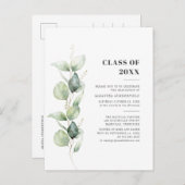 Eucalyptus Botanische Greenery Graduy Party Uitnodiging Briefkaart (Voorkant / Achterkant)