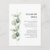 Eucalyptus Botanische Greenery Graduy Party Uitnodiging Briefkaart (Voorkant)