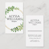 Eucalyptus botanische groen moderne legant visitekaartje (Voorkant / Achterkant)