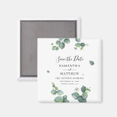 Eucalyptus Botanische Groene Bewaar de Datum Magneet (Voorkant / Achterkant)