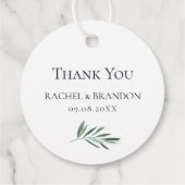 Eucalyptus Botanische Groene Bladeren Bruiloft Bedankjes Labels (Achterkant)