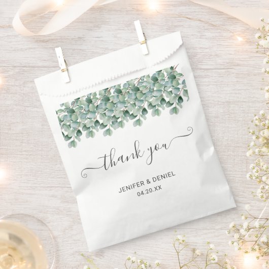 Eucalyptus Botanische Groene Huwelijk Bedankzakje (Geknipt)