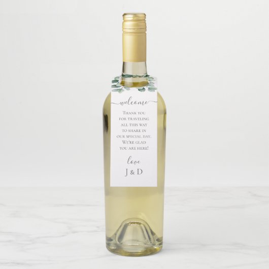 Eucalyptus Botanische Groene Huwelijk Flessenhanger (Op fles)