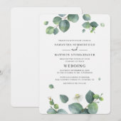 Eucalyptus Botanische Groene Huwelijk Kaart (Voorkant / Achterkant)