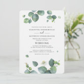 Eucalyptus Botanische Groene Huwelijk Kaart (Staand voorkant)