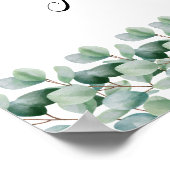 Eucalyptus Botanische Groene Huwelijk Poster (Hoek)
