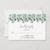 Eucalyptus Botanische Groene Huwelijks RSVP (Voorkant)