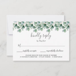 Eucalyptus Botanische Groene Huwelijks-RSVP RSVP Kaartje