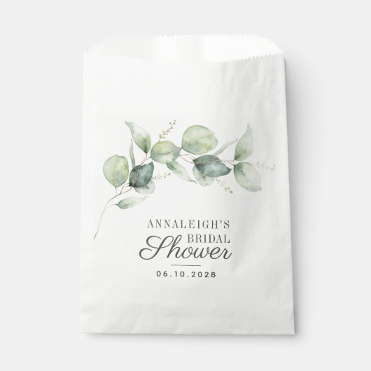 Eucalyptus Botanische Groene Script Bruidsuitnodig Bedankzakje (Voorkant)