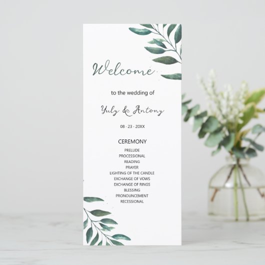 Eucalyptus Botanische Huwelijksdienst Order of Ser (Staand voorkant)