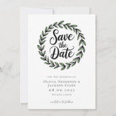 Eucalyptus botanische krans bruiloft save the date (Voorkant)