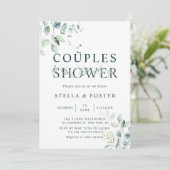 Eucalyptus Botanische Letter Couples Shower Kaart (Staand voorkant)