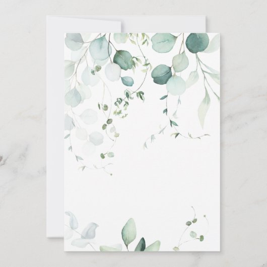 Eucalyptus Botanische Letter Gold Baby shower Kaart (Achterkant)
